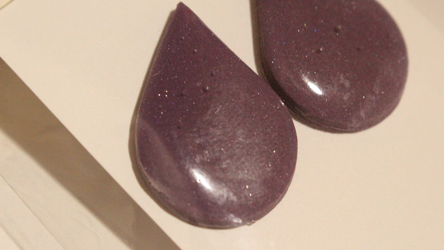 Plum Stardust Teardrop Earrings