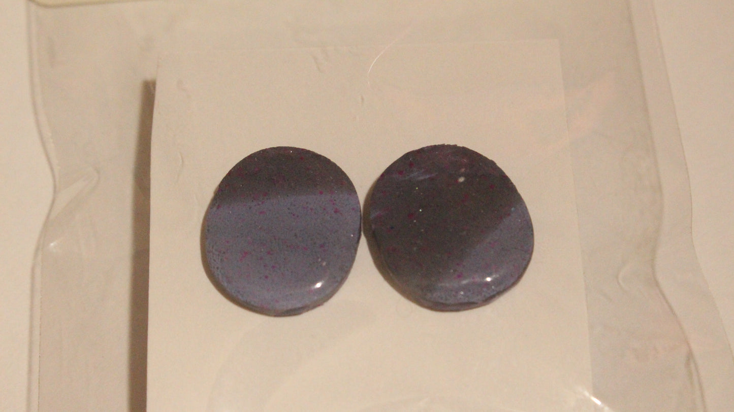 Midnight Galaxy Resin Stud Earrings – Handcrafted Cosmic Elegance