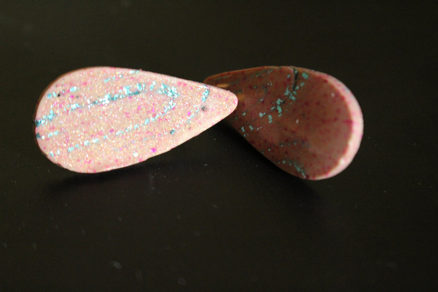 Blush Confetti Teardrop Earrings – Handcrafted Pink Sparkle Statement