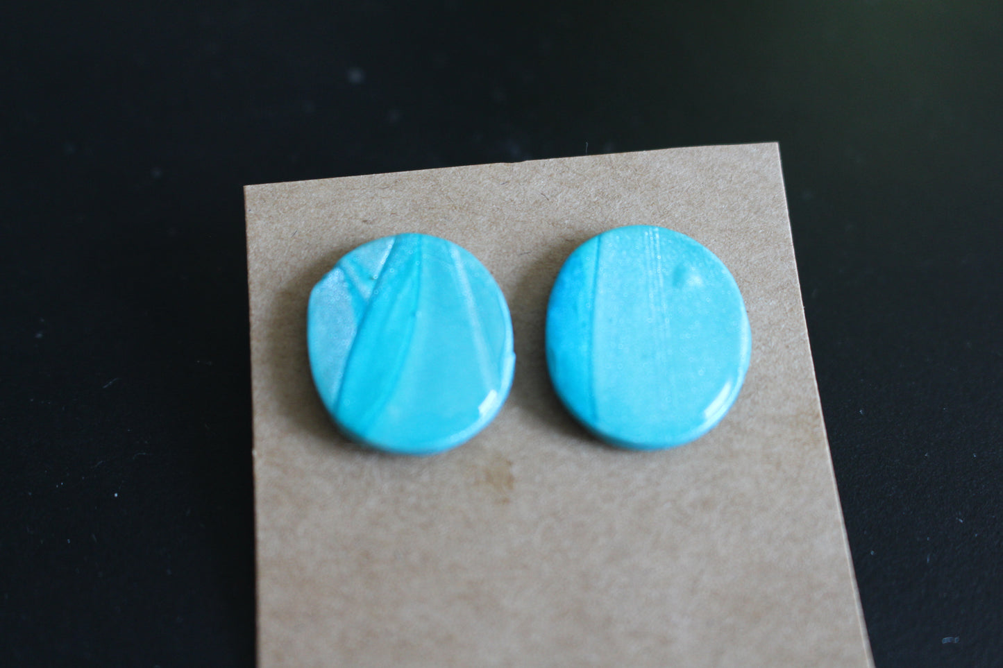 Aqua Dream Round Stud Earrings