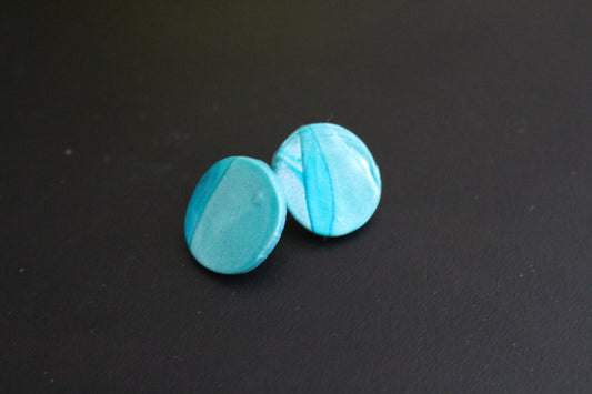 Aqua Dream Round Stud Earrings