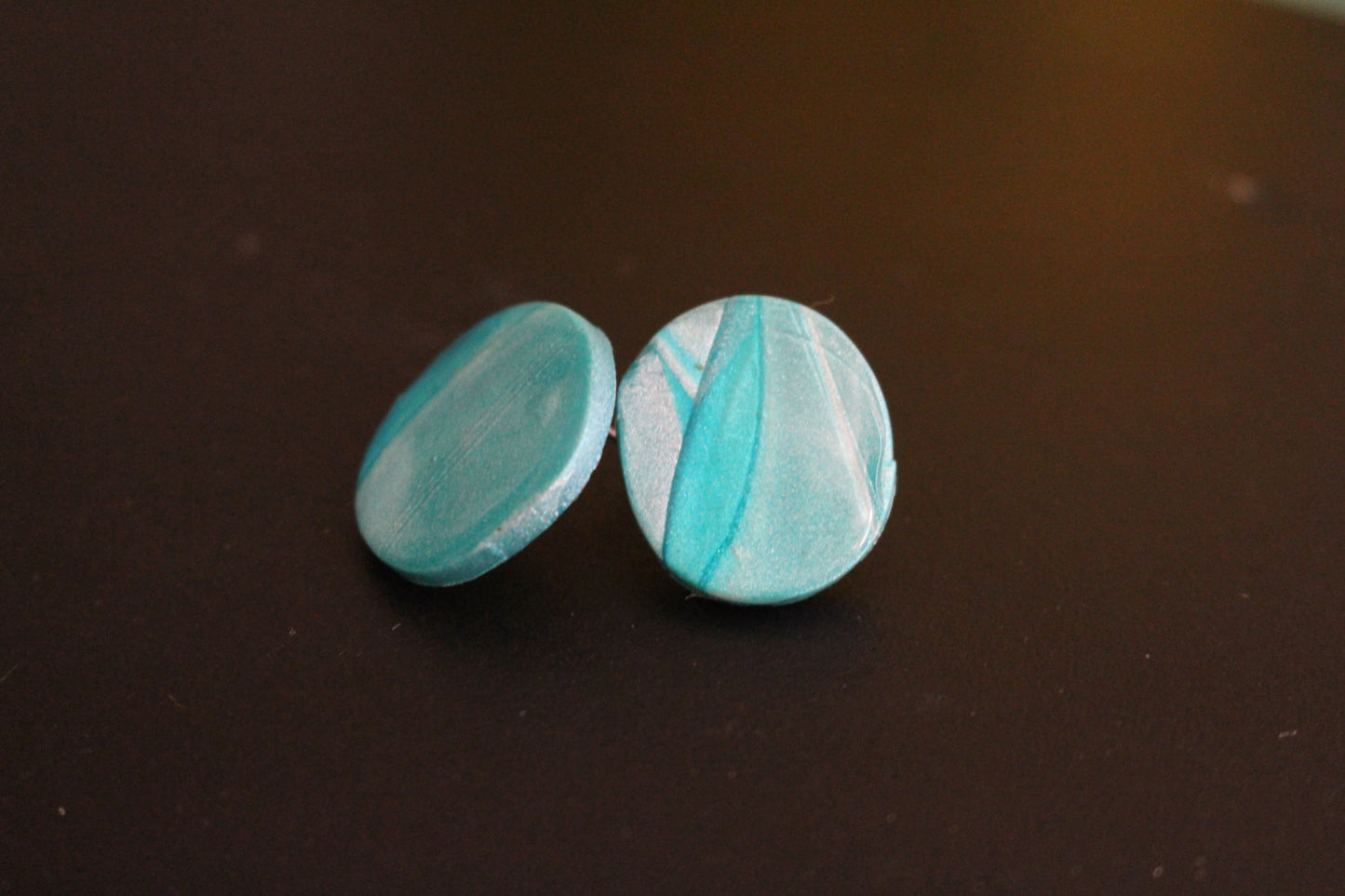 Aqua Dream Round Stud Earrings