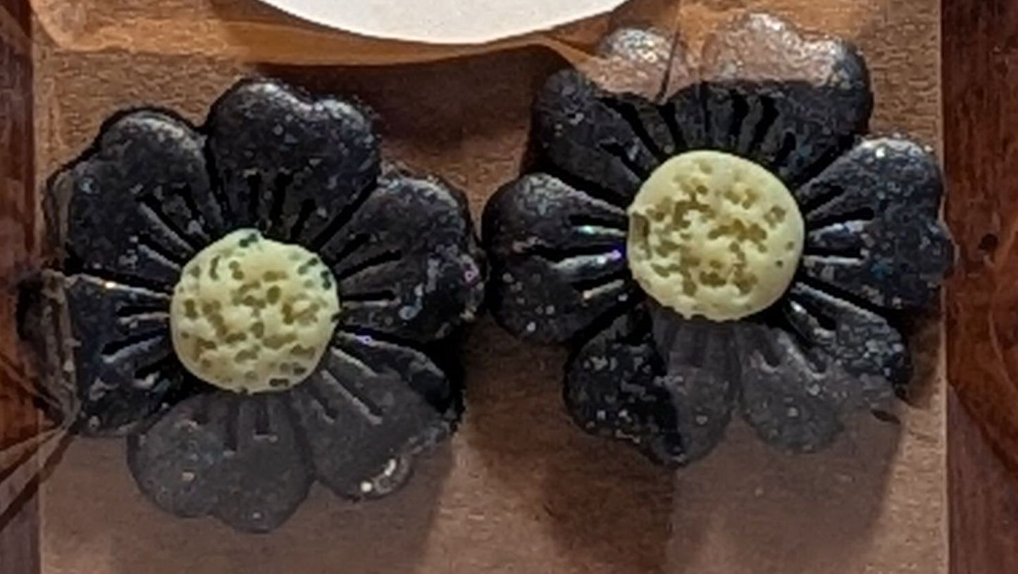 Midnight Blossom Stud Earrings