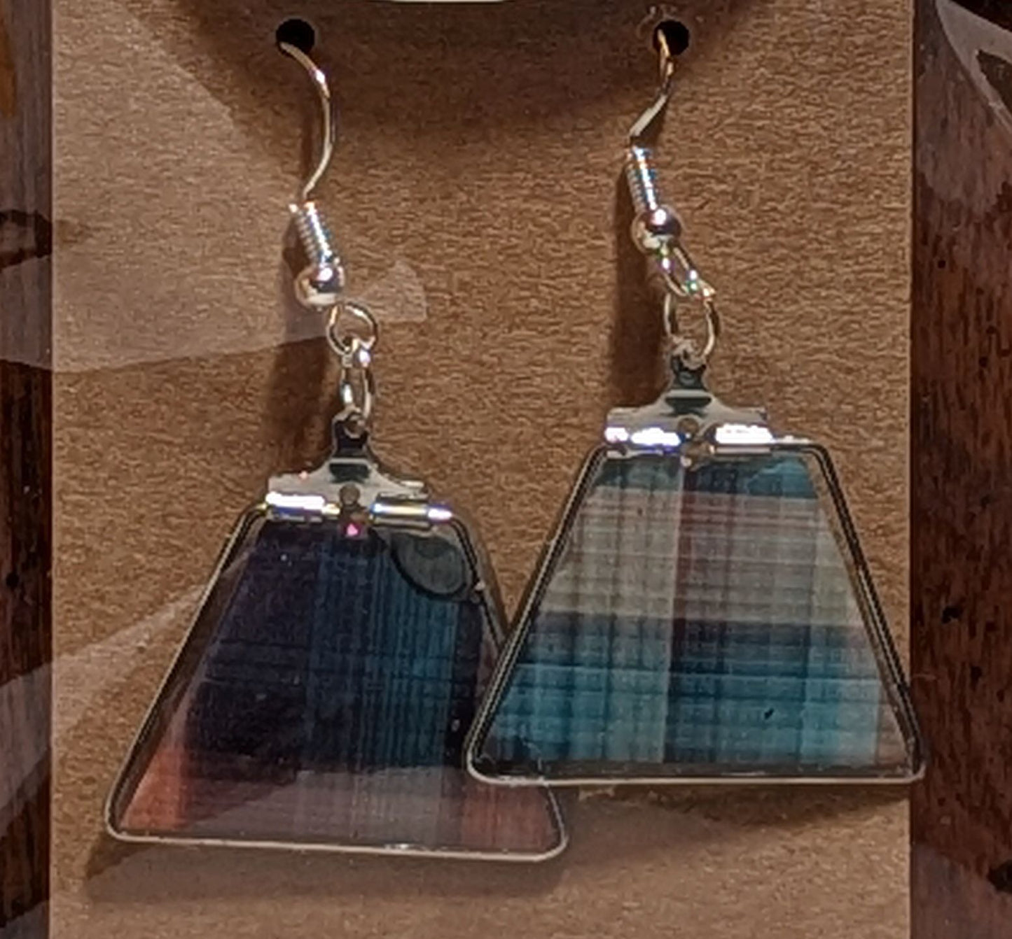 Plaid Prism Statement Earrings