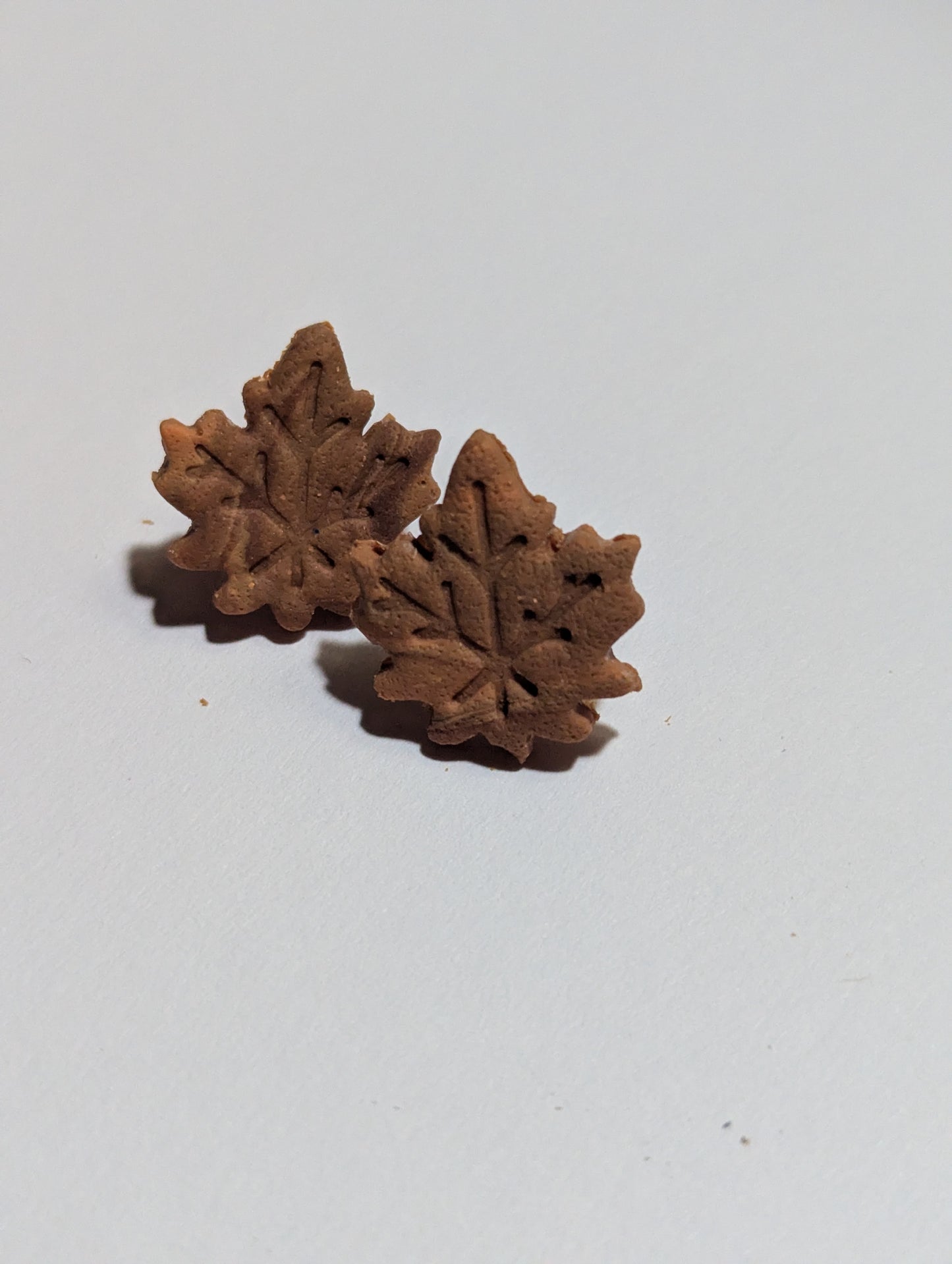 Rustic Autumn Leaf Earrings – Handmade Brown Maple Leaf Studs, Nature-Inspired Fall Jewelry