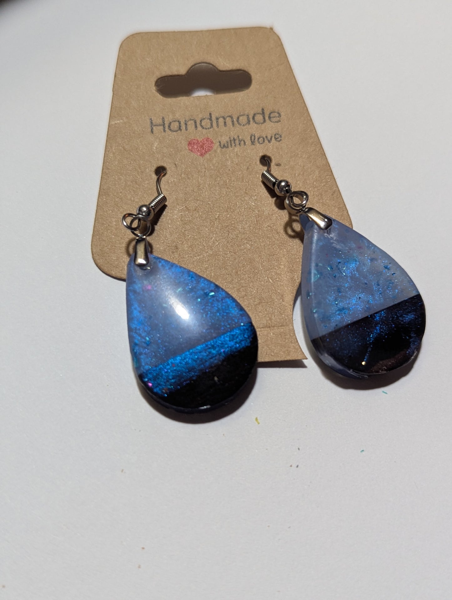 Iridescent Ocean Night Teardrop Earrings