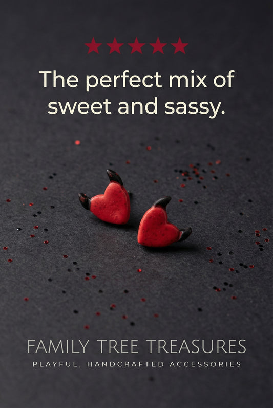 Sweet & Sassy Devil Heart Earrings