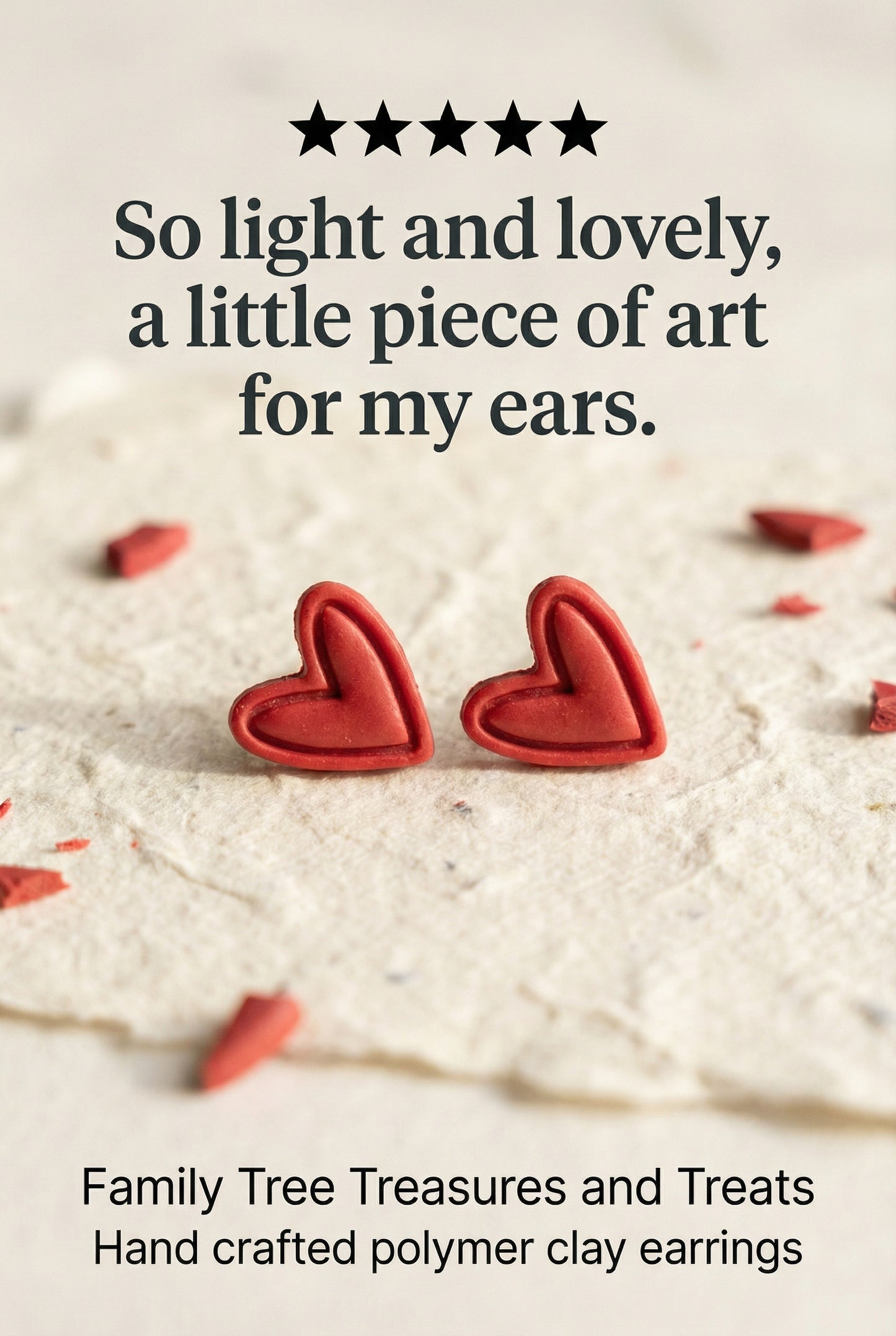 Red Heart Stud Earrings